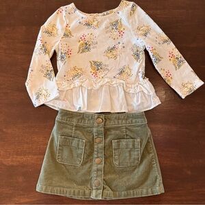 OshKosh B'gosh Olive Green Skirt with Button Front